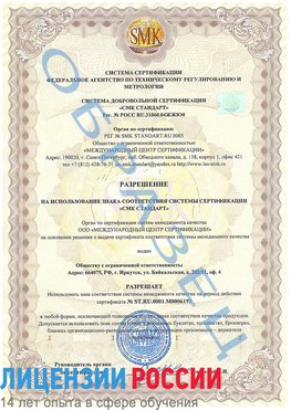 Образец разрешение Котельники Сертификат ISO 50001